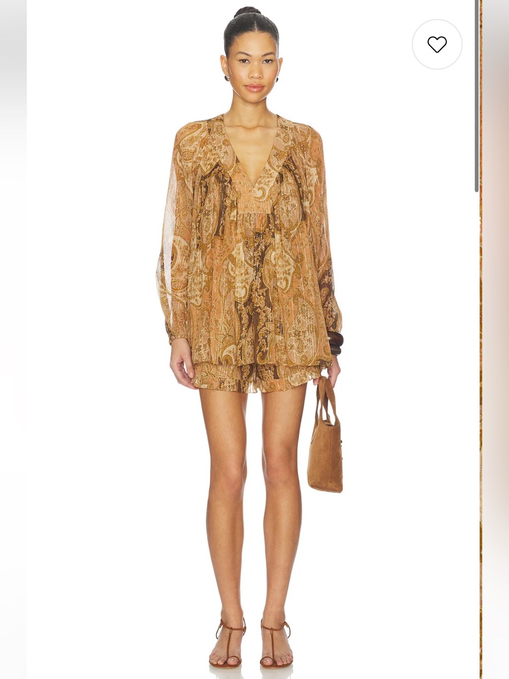 Zimmermann Kindred Spirit Carousel Silk Blend Top. Biscuit Paisley AU 4 US 4
